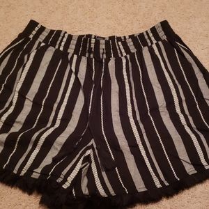 Draw string black with white strip shorts